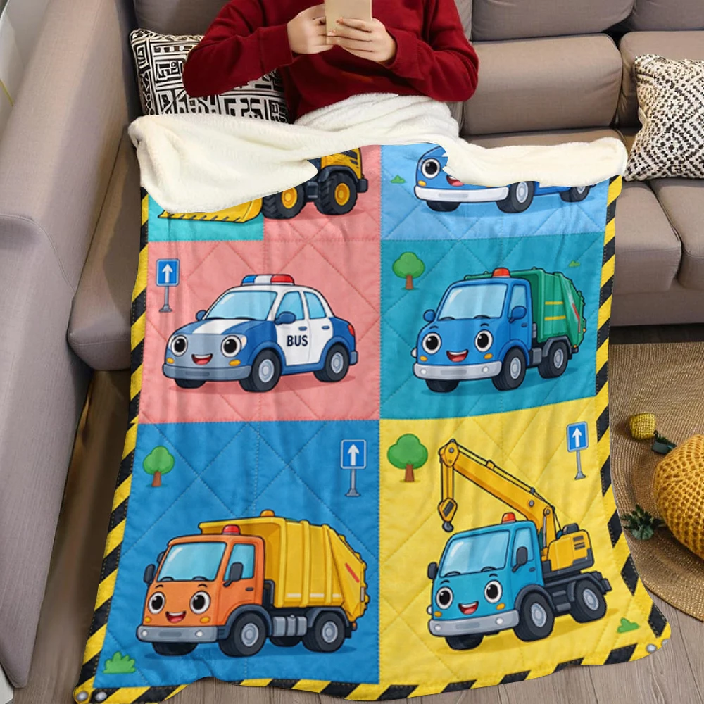 Plow Police Fire Gear Flannel Blanket Perfect for Sofa Office Bed Travel Sleep Read Relax Camping Four Season Use