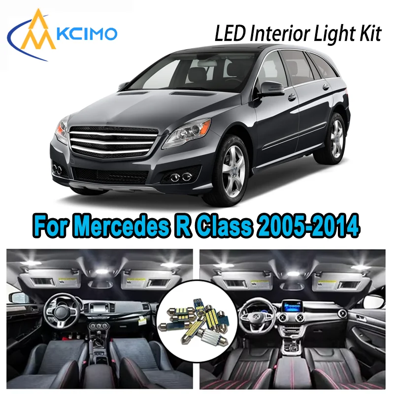 

Высококачественный светодиодный комплект интерьера для Mercedes R Class W251 R300 R320 2005-2014, без ошибок, купольная карта премиум-класса, автомобильные лампы багажника