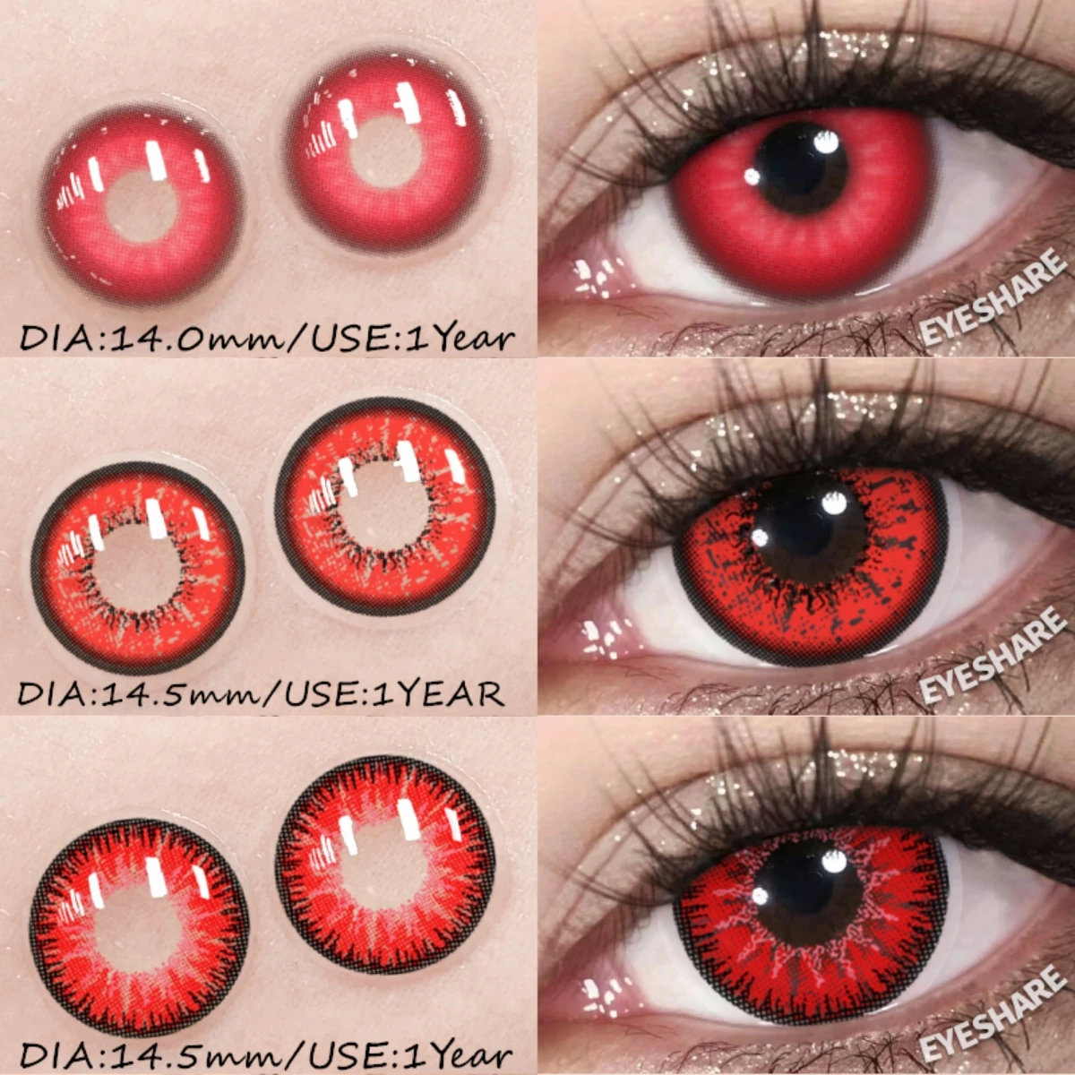 EYESHARE Halloween Farbkontaktlinsen Cosplay Rote Augen Make-up Linsen Blau Rosa Anime Augen Kontakte für Party Grüne Schönheitslinse
