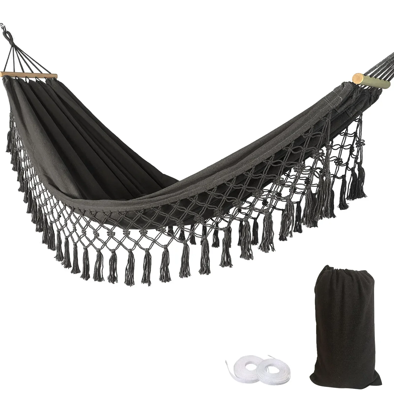 

Hammock Outdoor Camping Leisure Canvas Thickened Swing Hammock Anti-rollover Perfect for Garden Patio Backyard