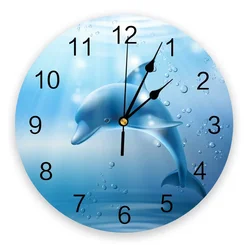 Dolphin The Sea Marine Life Bedroom Wall Clock Large Modern Kitchen Dinning Round Wall Clocks Living Room Watch Home Decor