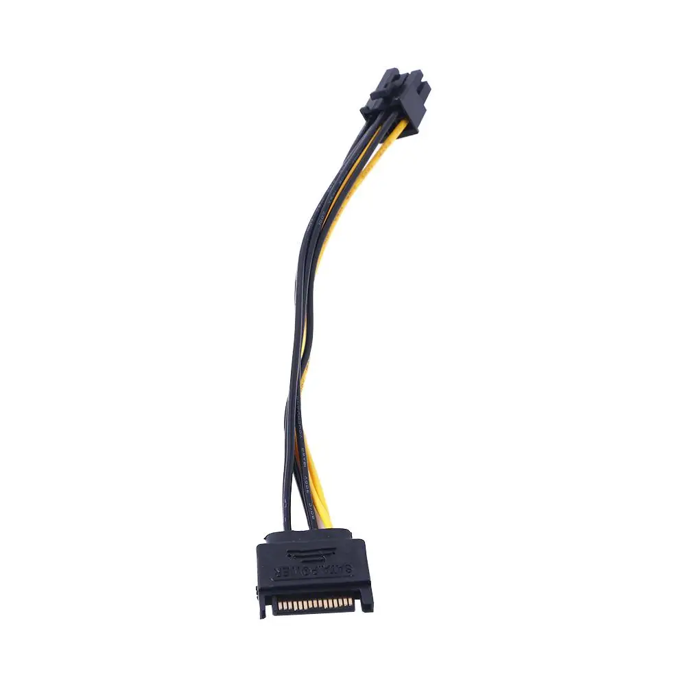 To 6 Pin Power Supply Cable Male to Female SATA Adapter Cable Graphics Card Power Cord SATA Power Cable Video Card Power Cable