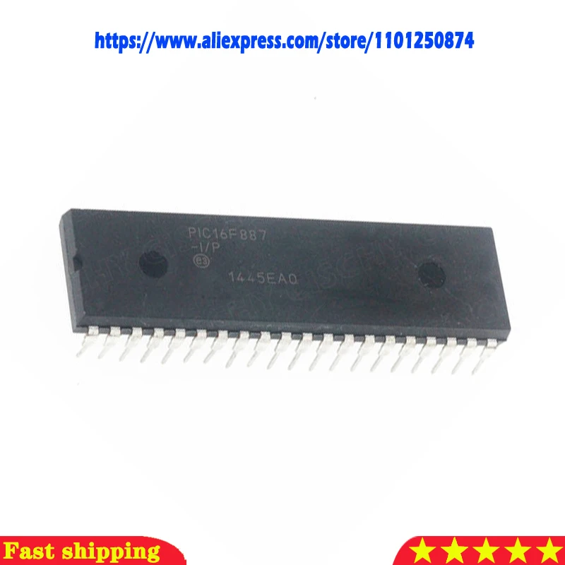 1PCS PIC16F887-I/P PIC16F887 16F887 DIP40 Embedded-microcontroller