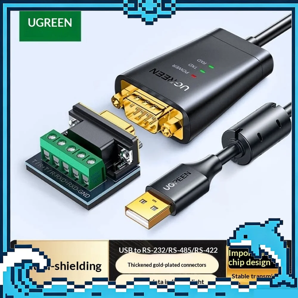 UGREEN CM393 USB to RS232 RS485 RS422 Serial Converter Cable 1.5m Shielded for Industrial Device