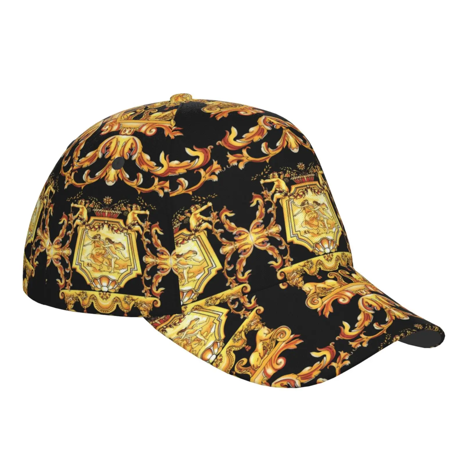 Golf hat men Baseball Cap Sports Golden Baroque Casual Snapback Hat Fashion Outdoor Hip Hop Hats For Men Women Unisex