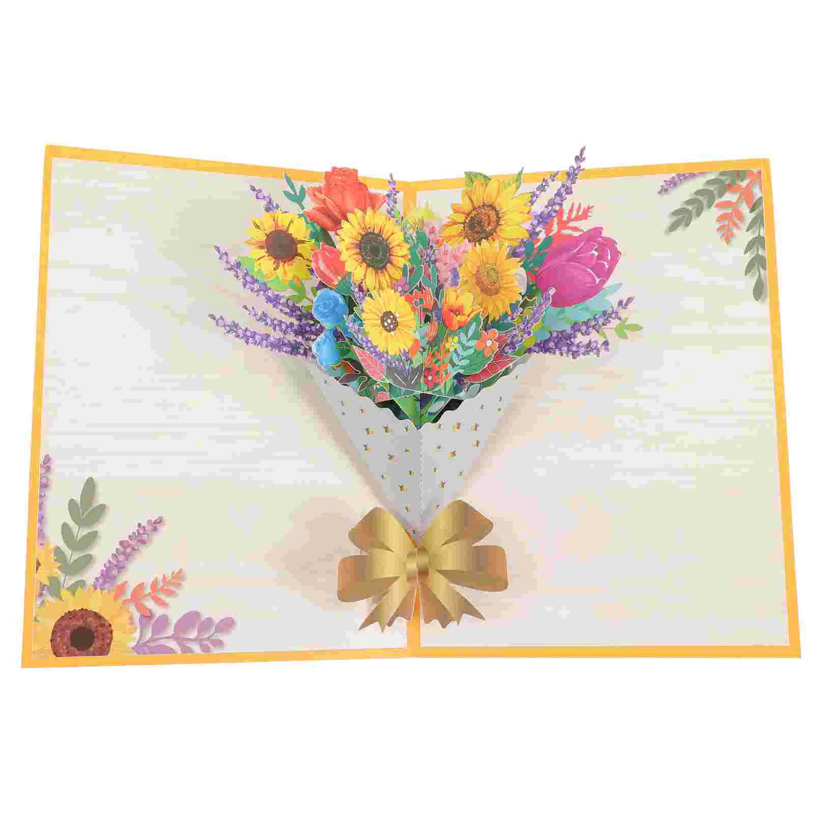 Thank You Gift Card Greeting Cards Flower Mothers Day 3D Blessing Creative Fathers Funny Anniversary