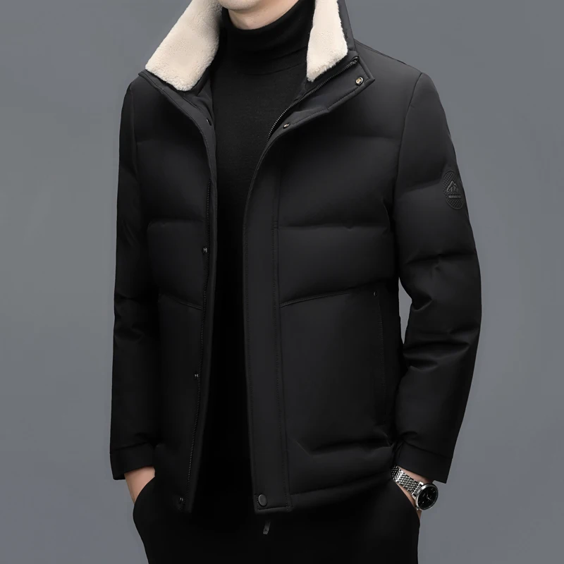 YX-2607 Winter New Down Jacket Men\'s Youth Casual White Duck Down Thickened Detachable Hat Warm Business Jacket Brand Jacket