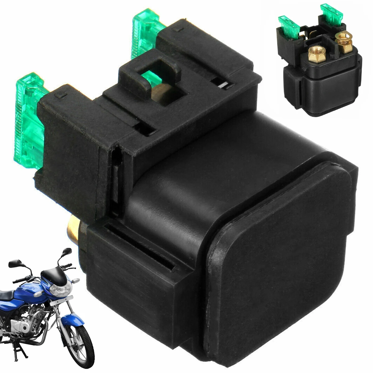 Relé de solenoide de arranque 12V relé de arranque de Motor profesional solenoide relé de arranque de motocicleta resistente reutilizable para automóvil