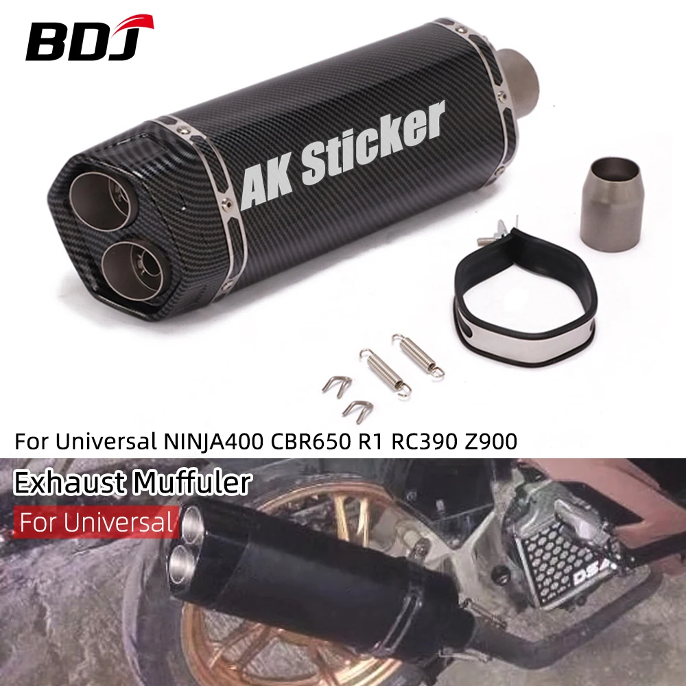 

BDJ Ninja400 RC390 Motorcycle Exhaust Muffler Escape Link Exhaust Pipe For Kawasaki Yamaha R3 R6 Z900 ADV750 Motorbike Silencer