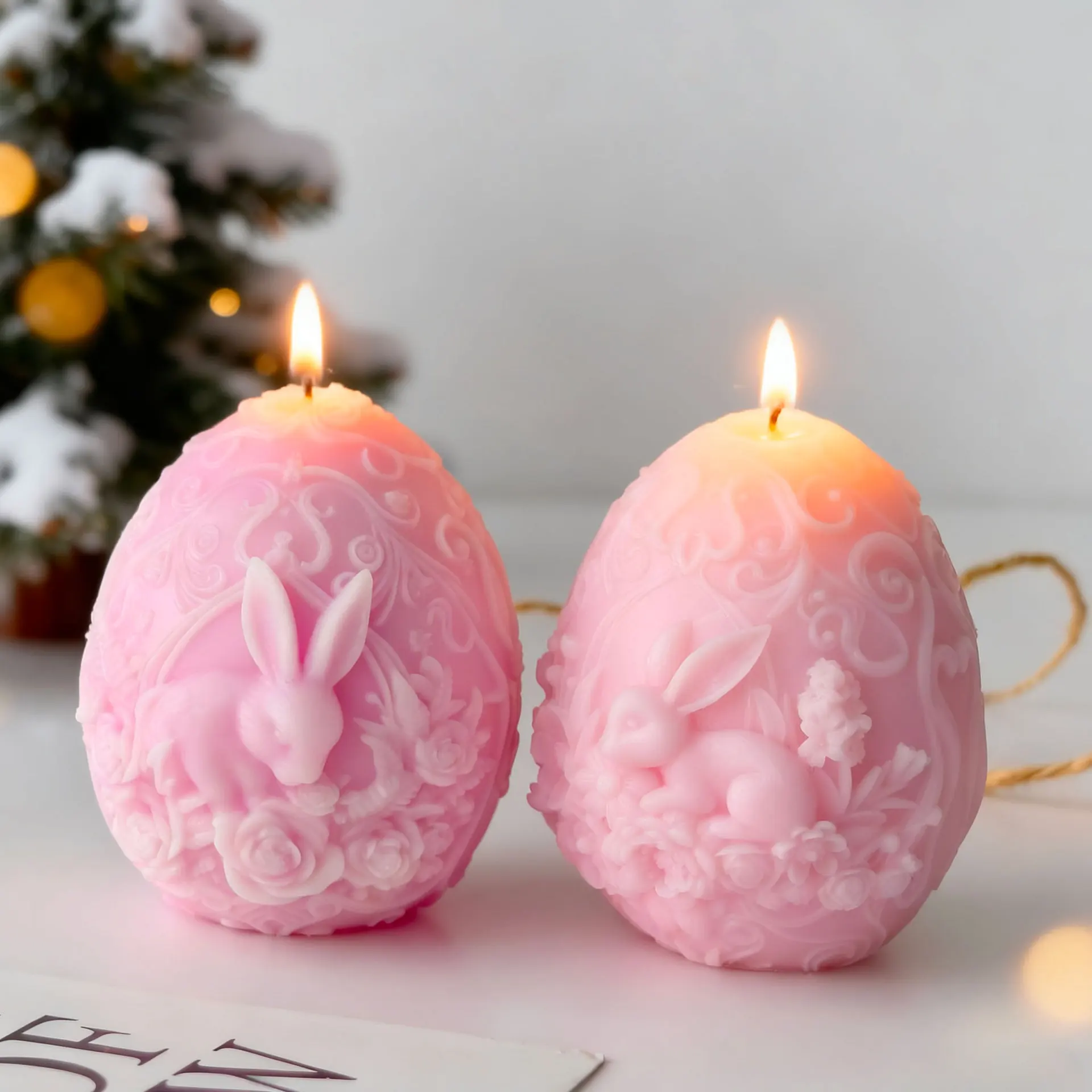 

DIY Easter Bunny Egg Silicone Candle Mold 3D Embossed Rabbit Handmade Soap Plaster Resin Ornaments Crafts Molds Home Decor Gifts