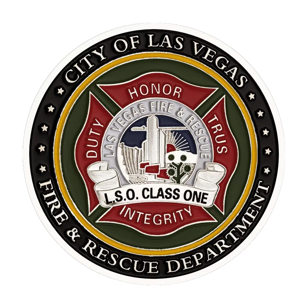 United States City of Las Vegas Fire&Rescue Department Souvenir Coins Silvery Plated Sanit Florian Collectible Coin