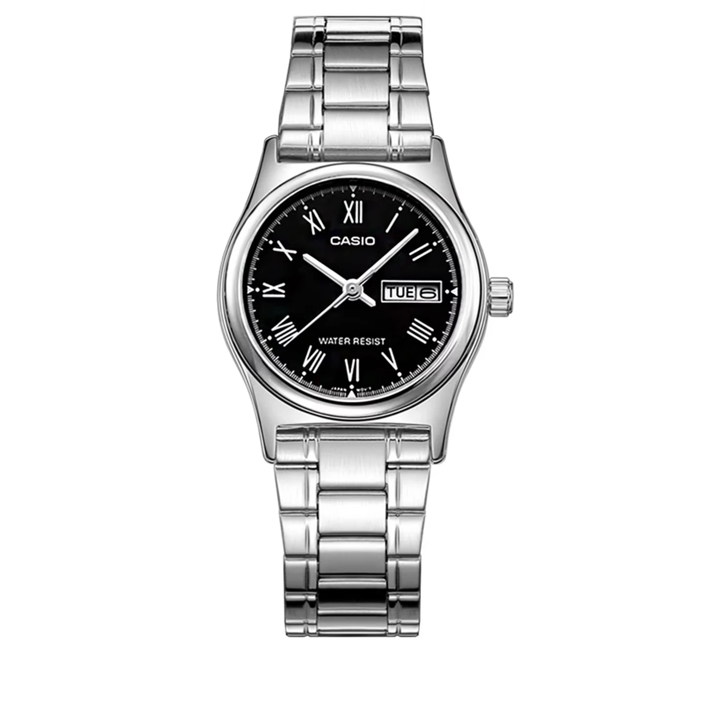 CASIO LTP-V006D Quartz Watch for Women, Stainless Steel Bracelet, Dual Day & Date Calendar, 30M Waterproof, Elegant Daily & Offi