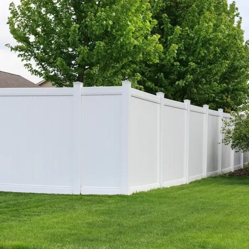 Windproof Waterproof PVC Full Privacy Fence in White, Vinyl Full Privacy Fence Panels and Posts in Color Options