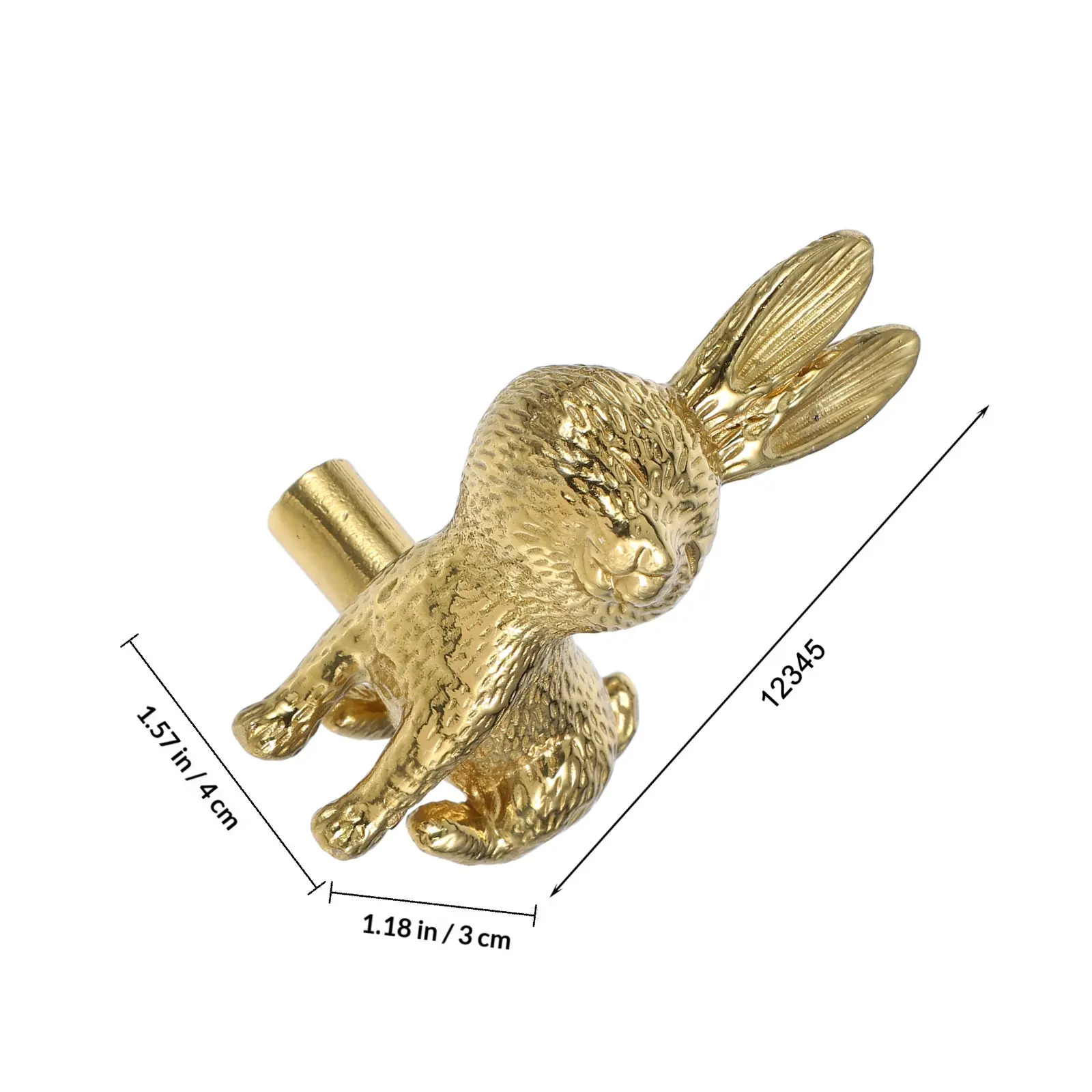 Brass Bunny Drawer Handles Set Gold Tone Rust Resistant Animal Cabinet Knobs for Nursery Kids Room Dresser Cupboard Bookcase