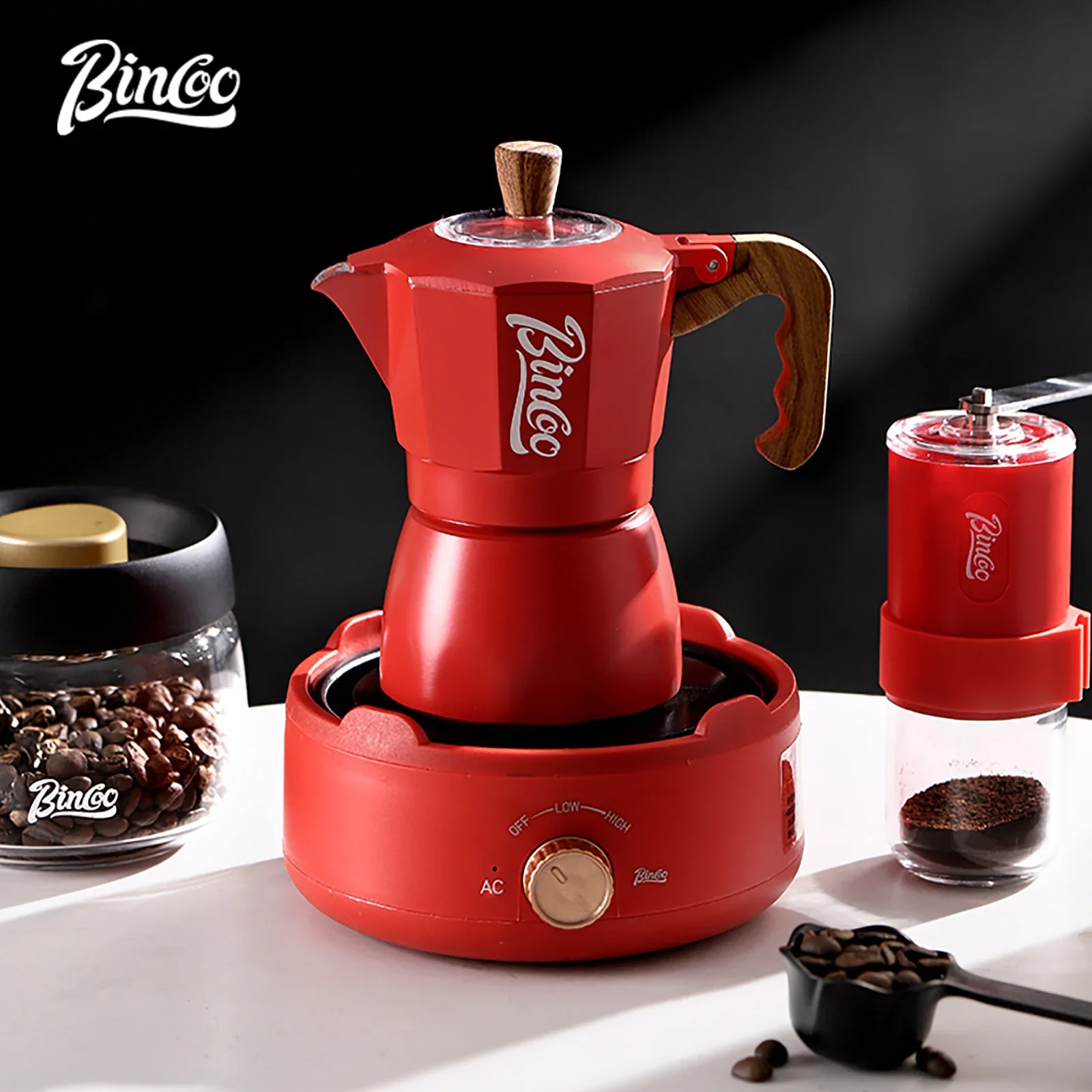 Bincoo Dual Valve Moka Pot Espresso Mocha Pot Hand Brewed Kit Coffee Machine Italian Home Kitchen Utensils Barista Accessories