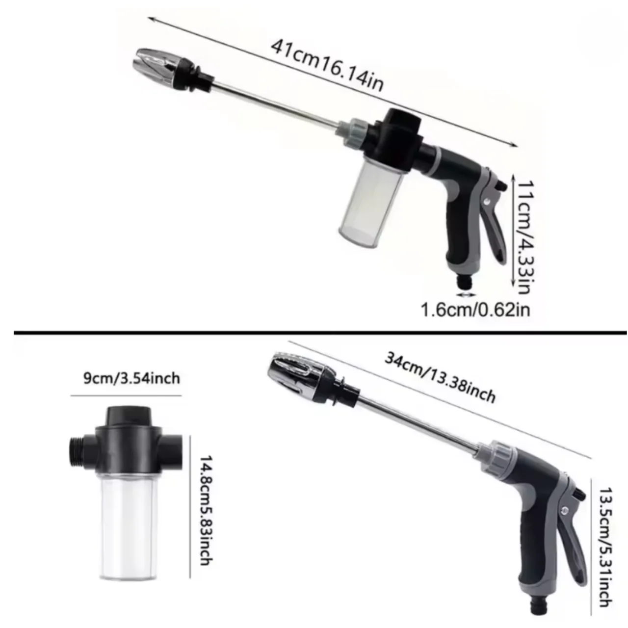 Multifunctional high-pressure sprayer, suitable for car washing and plant watering, equipped with a 30-meter long hose