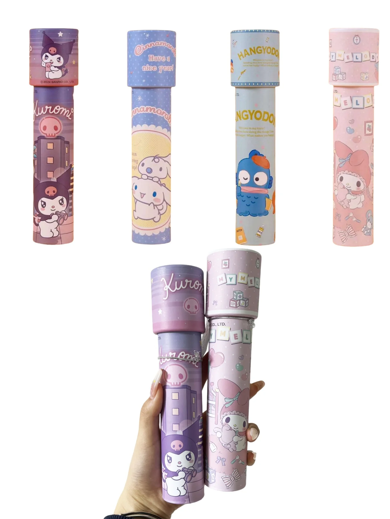 

Калейдоскоп My Melody Cinnamoroll Kuromi, 1 шт., призматическая игрушка для научных экспериментов, оптика в мультяшном стиле