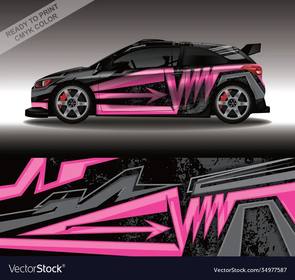 

Pink Car Graphic Decal Full Body Racing Vinyl Wrap Car Full Wrap Sticker Decorative Car Decal Length 400cm Width 100cm
