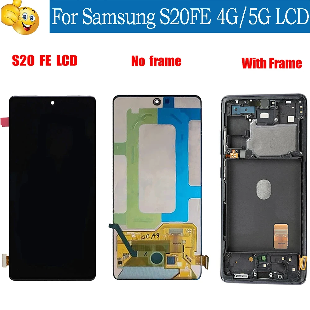 LCD For Samsung Galaxy S20 FE 5G Display Touch Screen Digitizer Assembly Replacement G780B G780G G780 G780F 6.5 inch With Frame