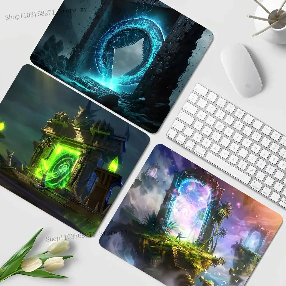 لوحة ماوس ألعاب Portal 2 بحافة قفل صغيرة للاعبين، وسادة مكتب كمبيوتر مستطيلة ومضادة للانزلاق من المطاط #2