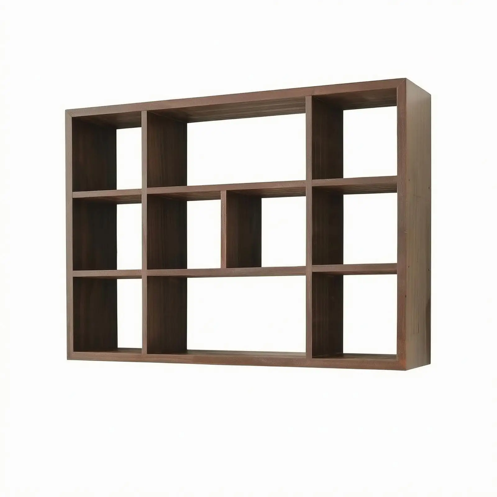 Rectangular Wall Shelf with Frame Space-Saving Wall-Mounted Wooden Storage Shelf Multifunctional Sturdy for Living Rooms