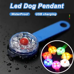 Dog Anti Loss Collars LED Waterproof Safety Flashing Light USB Rechargeable Night Glowing Pendant For Dogs Cats Pets