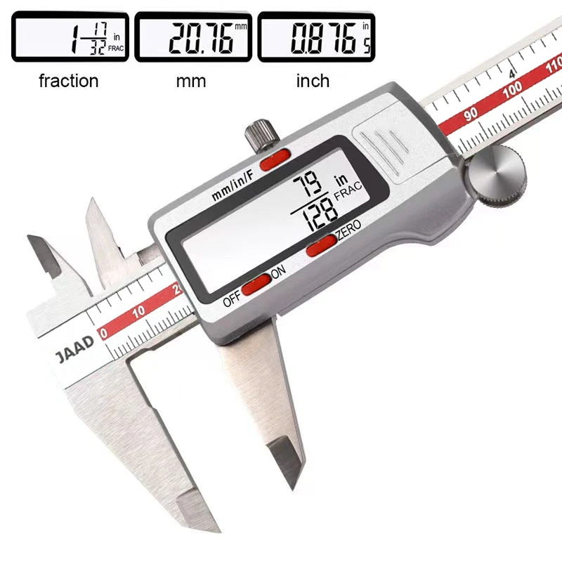

150mm Digital Caliper Stainless Steel Fraction / MM / Inch 0.01mm High Precision for Mechanical Components Measure