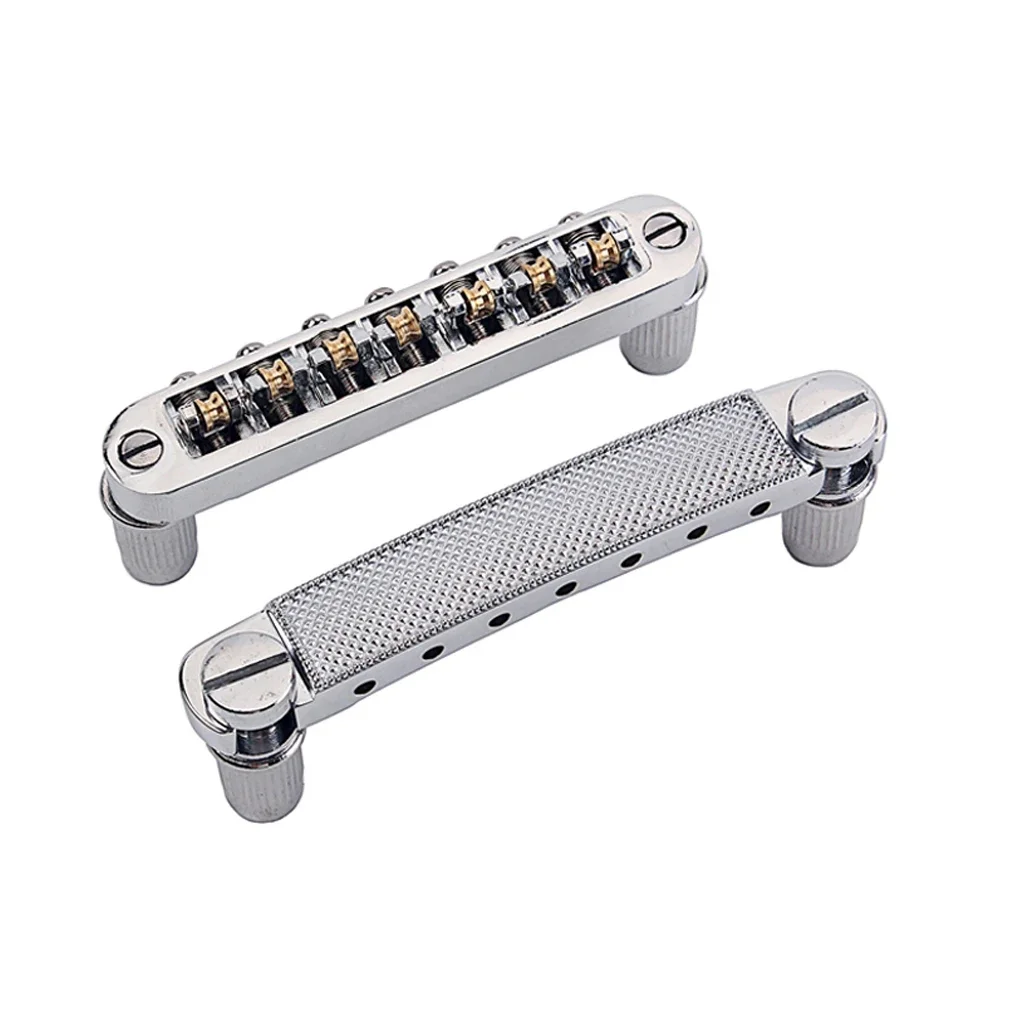 

Korean Made 7-String Tune-O-Matic Bridge for Electric Guitars - Chrome/Black