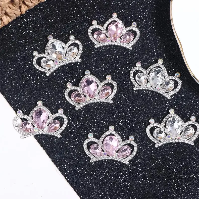 10 قطع من إكسسوارات التاج المصنوعة من سبيكة فلاش مرصعة بأحجار الراين DIY لتزيين مشبك الشعر #1