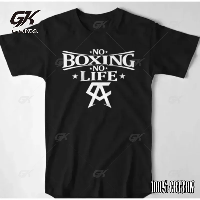 2024 New Men's Cotton T-shirt Round Neck Short Sleeved Shirt Canelo No Boxing No Life Kickboxing Muay Thai  Loose Short Sleeve