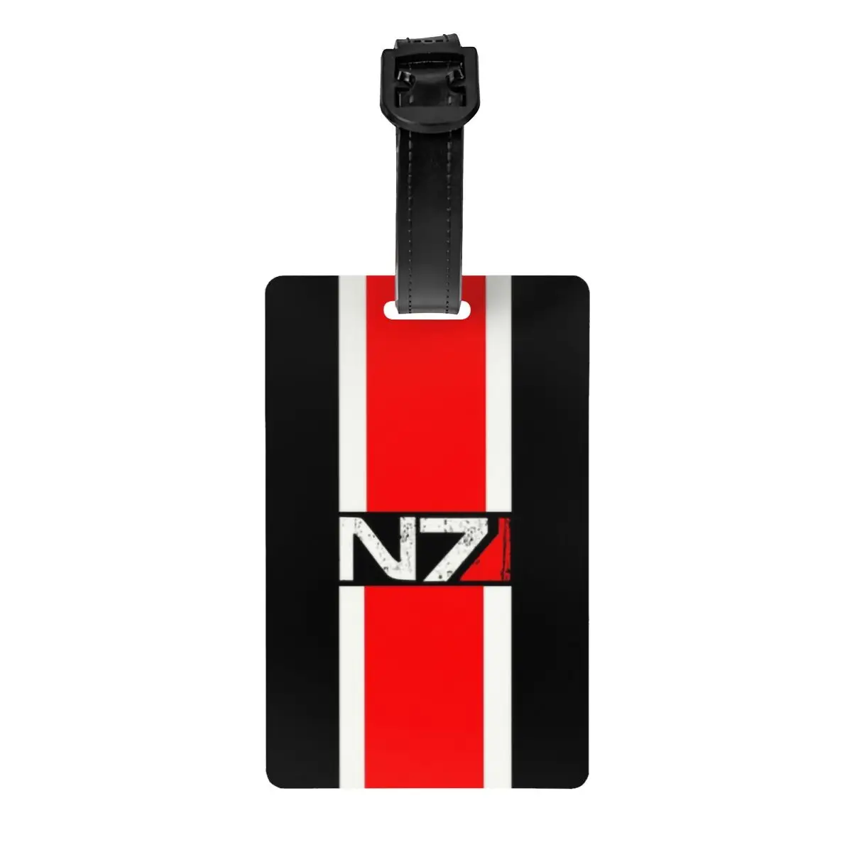 Mass Effect N7 Emblem Luggage Tag With Name Card Alliance Military Video Game Privacy Cover ID Label for Travel Bag Suitcase