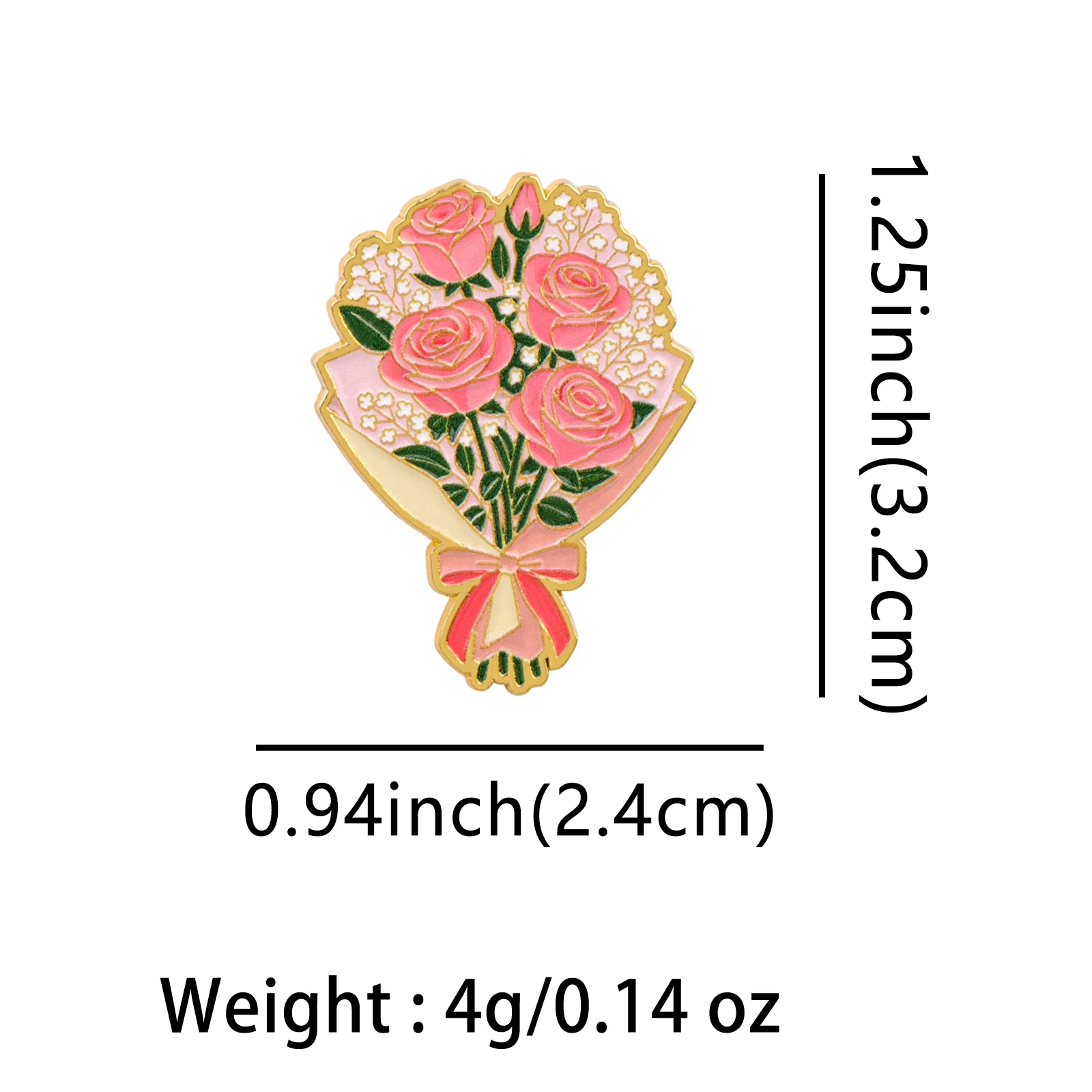 Beauty Pink Rose Enamel Pin Flower Lapel Bag Pins Cartoon Carnation Badges on Backpack Brooch for Clothes Jewelry Gifts Friends