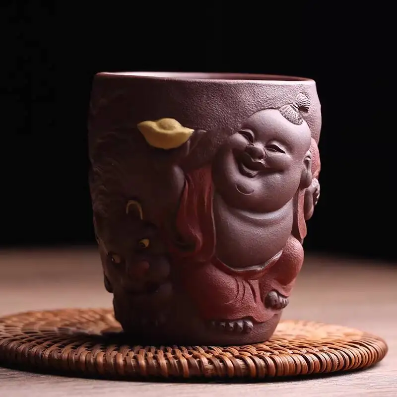 Yixing Original Purple Clay Master Tiger-Shaped Master's High-Quality Handmade Tasting Cup, Kung Fu Tea Set
