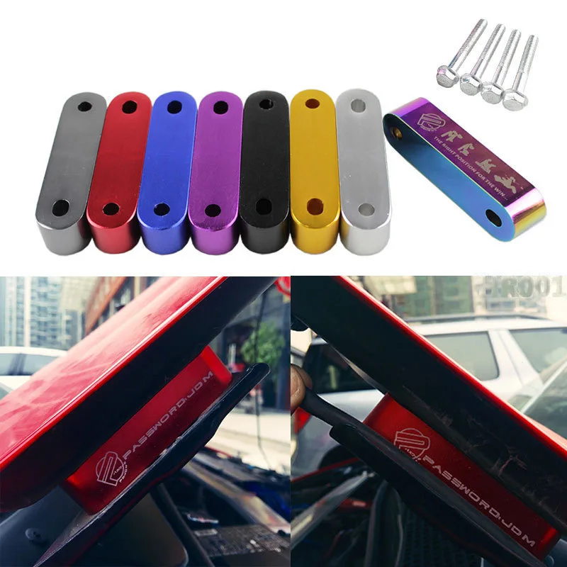

JDM Hood Raiser Kit, Aluminum Bonnet Spacer for Engine Heat Extraction, Aggressive Look Upgrade
