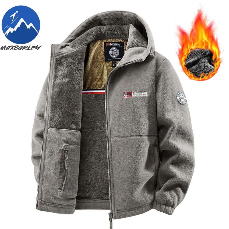 

Winter Jackets Fashion Snow Skiing Solid Color Thick Warm Fleece Coats 2025 Men Casual Loose Sport Windproof Padded Jacket