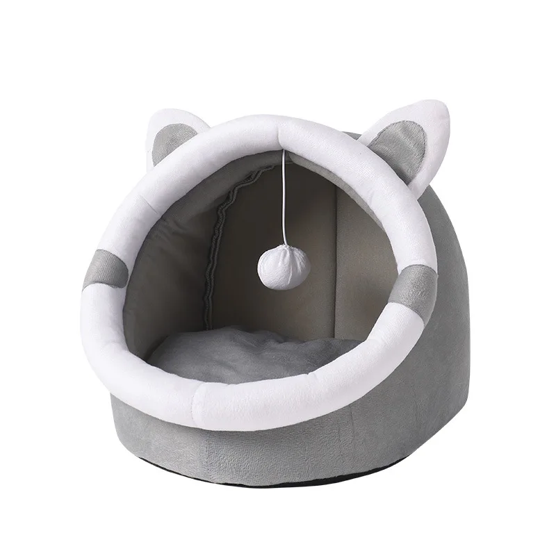 Cat Bed Cats House Kennel Nest Round Pets Sleeping Cave Self-Warming Kitten Beds Hut Comfortable Pet Cat Nest Tent Dog House