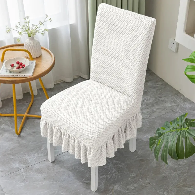 Skirt Dining Chair Cover Plush Elastic Soft Seat Cover Anti-dirty Stool Slipcover Suitable for Kit Pet Room Living Home Decor