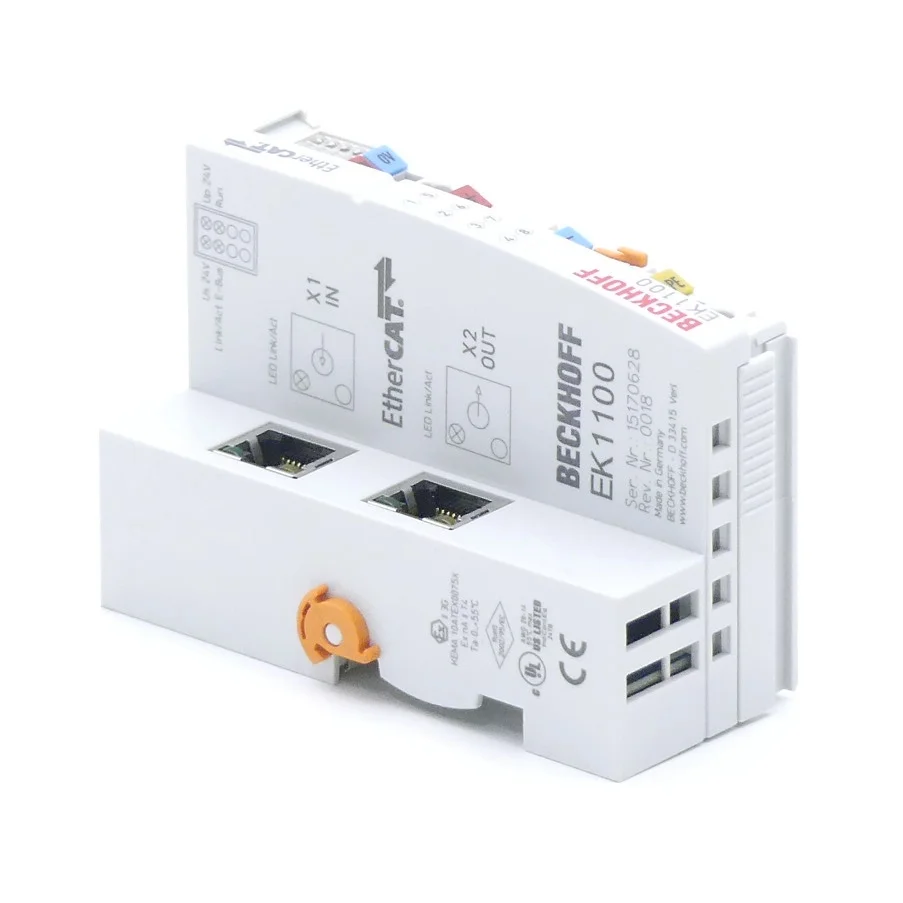 В наличии Новый и оригинальный соединитель USB EK1100, EtherCAT 100 base-tx Мбит/с RJ45 IP20, экранированный, хорошая цена, быстрая доставка