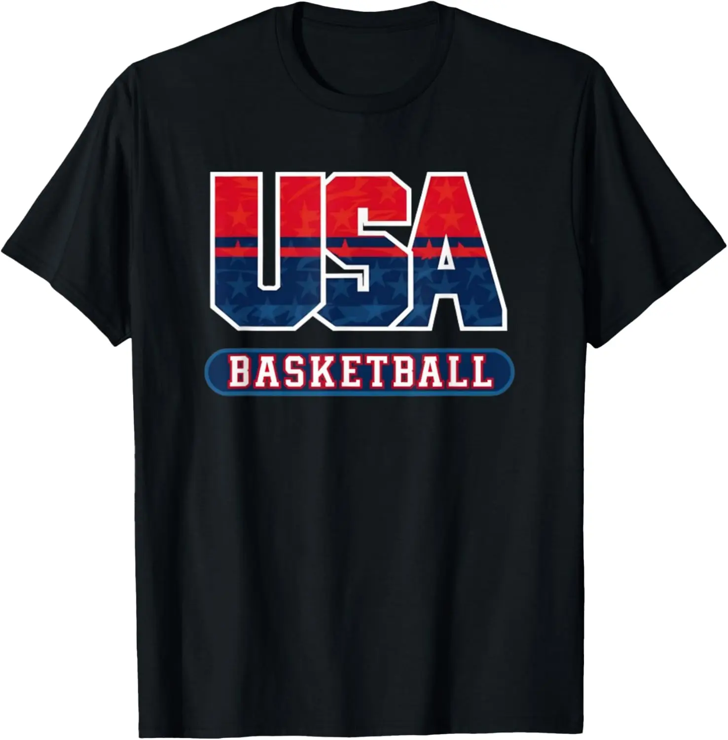 Basketball USA Flag Patriotic Sports Lover American B Ball T-Shirt