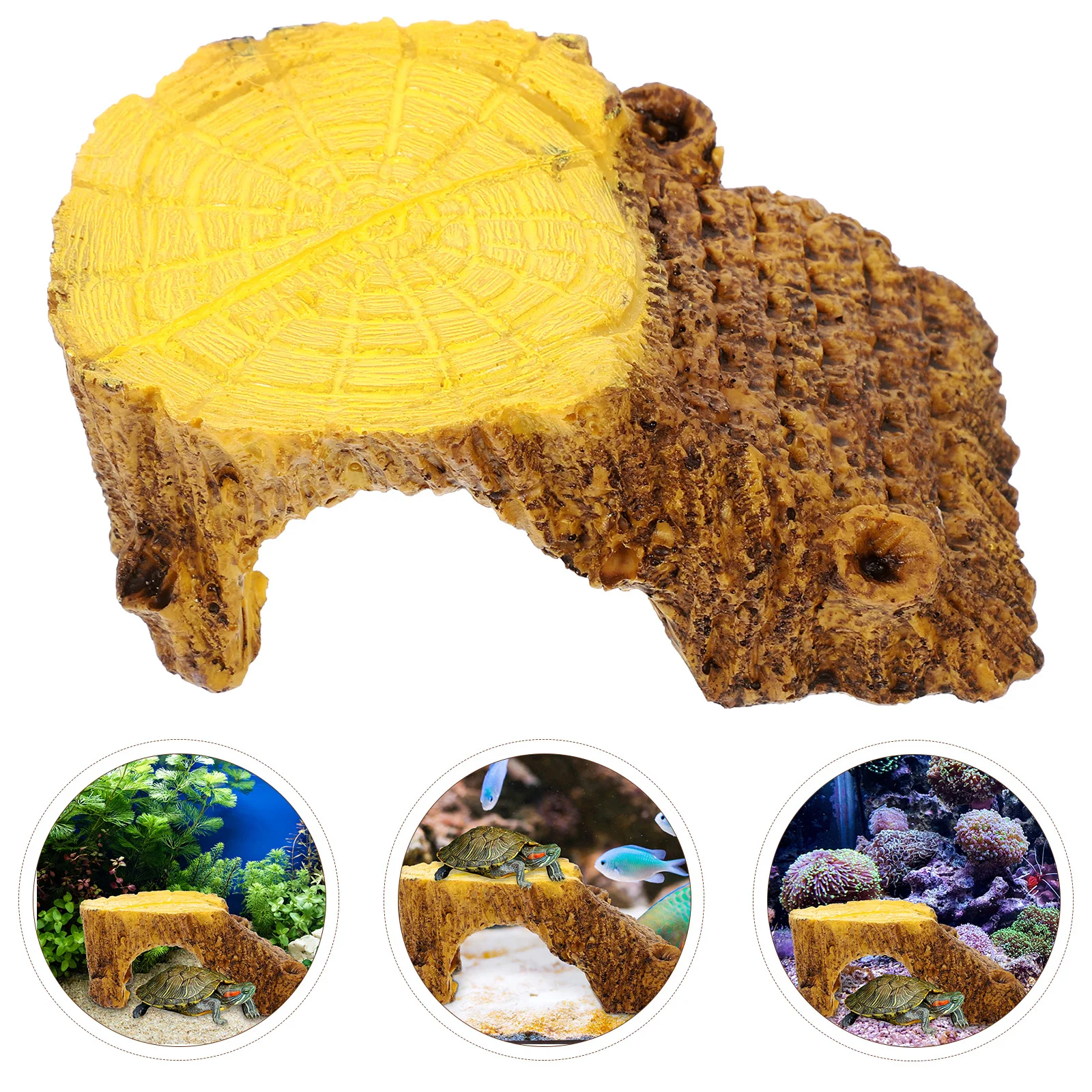 

1Pcs Turtle Basking Platform Resin Aquarium Terrace Durable Pet Turtle Resting Climbing Ramp Reptile Hideout Reptile Platform