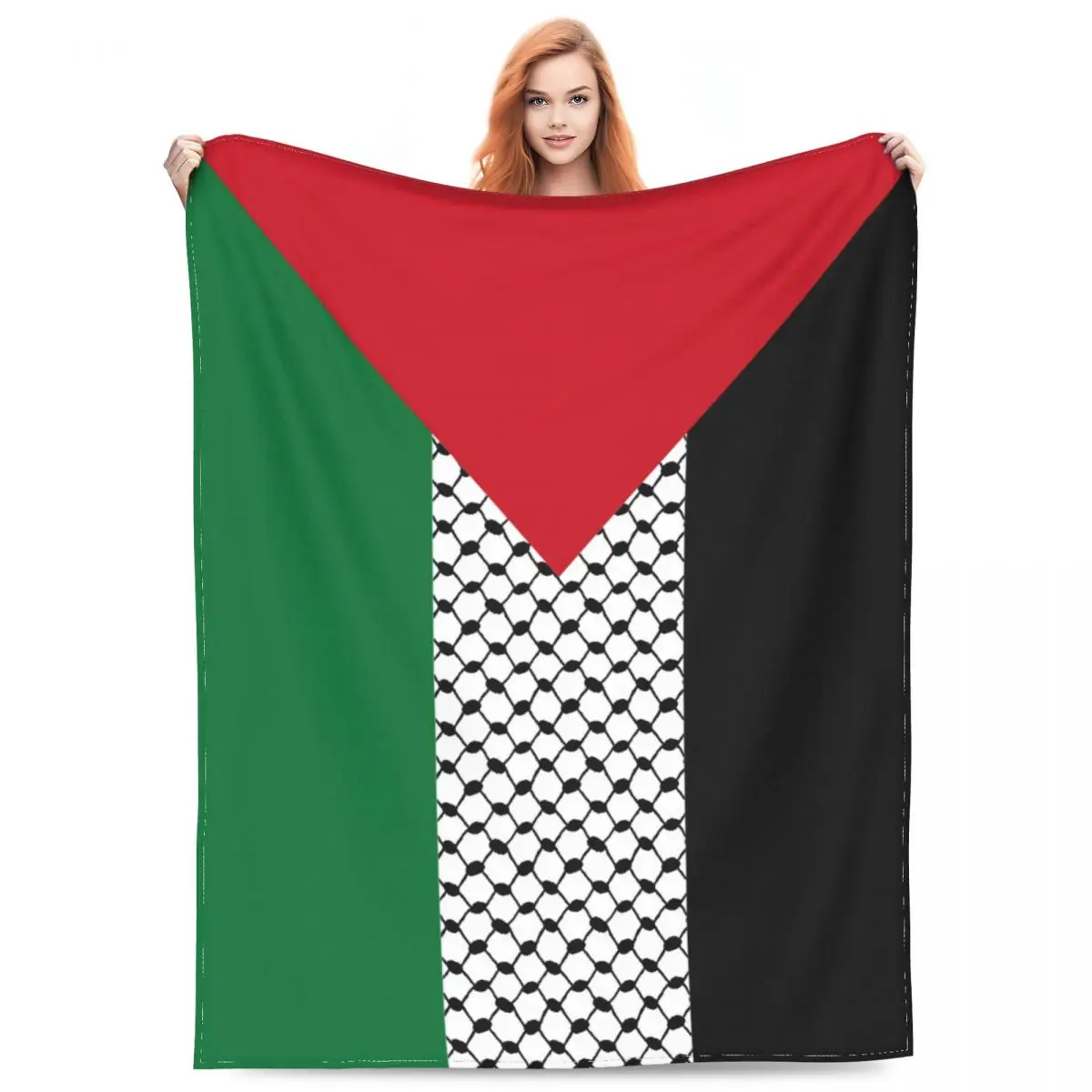 

Palestine Keffiyeh Flag Blankets Decor Palestinian Hatta Kufiya Multifunction Ultra-Soft Throw Blankets for Home Car Bedspread