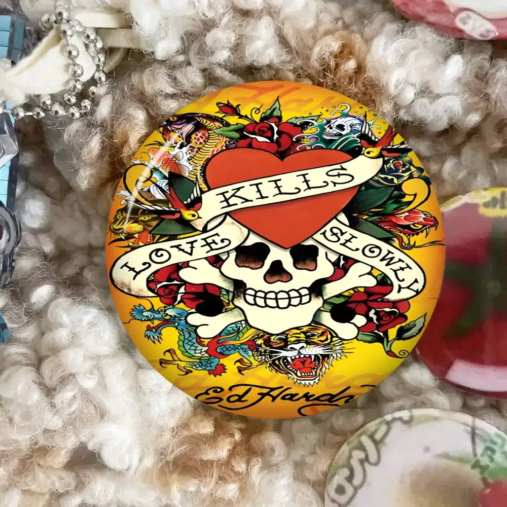 Fashion Brand E-Ed H-Hardy 58mm Animals Funny Brooches Badge Backpack Clothes Gift Accessory view 6