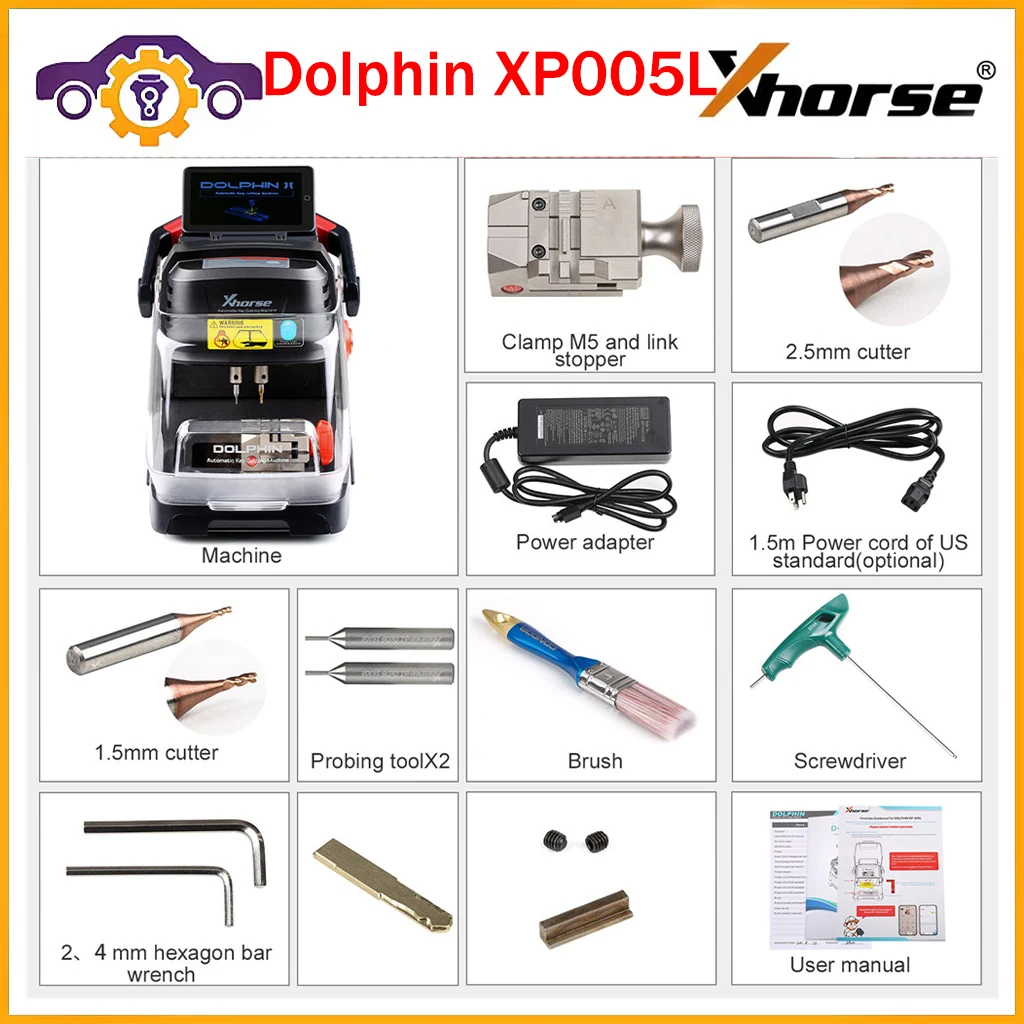 

Машина для резки ключей Xhorse Dolphin XP005L XP005 Dolphin II с регулируемым сенсорным экраном