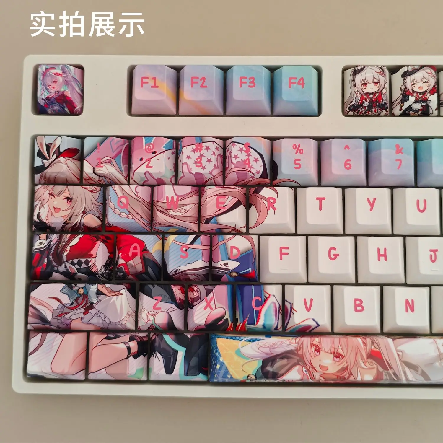  128 Keys Honkai: Star Rail Keycaps Sparxie Keycap Sparkle PBT DYE-Sub Cherry Profile Key Cap for Made68 Mad68 Wooting60