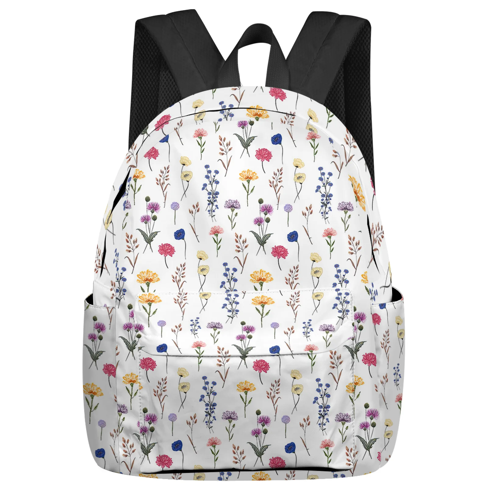 

Watercolor Flower Leaf Flower Bud Student School Bags Laptop Custom Backpack For Men Women Female Travel Mochila