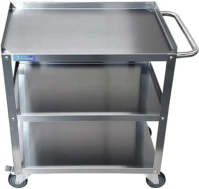 Commercial Stainless Steel 3 Shelf Utility Kitchen Metal Cart 24