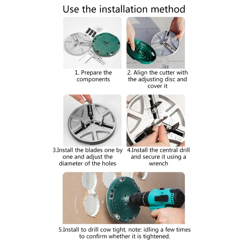 Adjustable Tool Adjustable Round Hole Tool Adjustable Punching Diameter 45-130MM Round Hole Opener