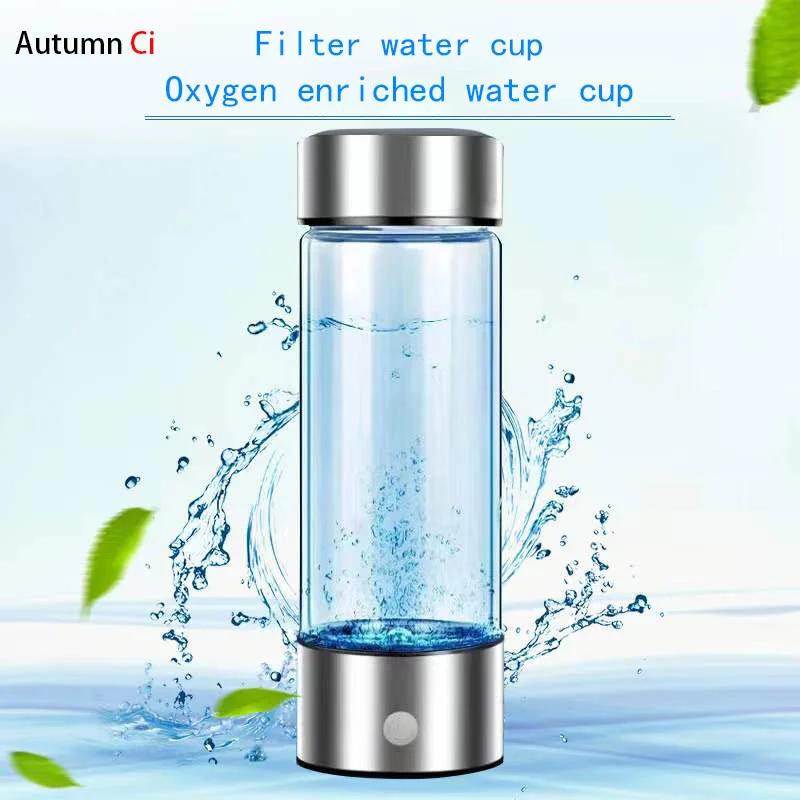 Taza de agua rica en oxígeno, generador alcalino portátil, taza saludable, interfaz USB, recargable, antienvejecimiento, agua de hidrógeno, 420ml