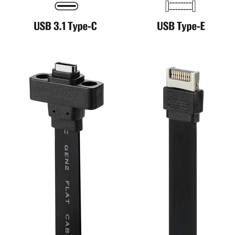 Câble d'extension USB 3.1 de type E à type C, câble adaptateur interne Isabel 2 (10 Gbit/S) avec 2 vis (50cm)
