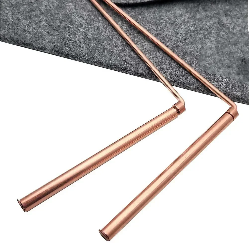 2pcs Pure Copper Metal Detector Rod Flexible Water Witching Portable Dragon Seeking Detachable Tool Dowsing Rod Not Included Bag
